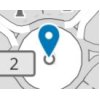 blaue Ortsmarke auf einer Karte