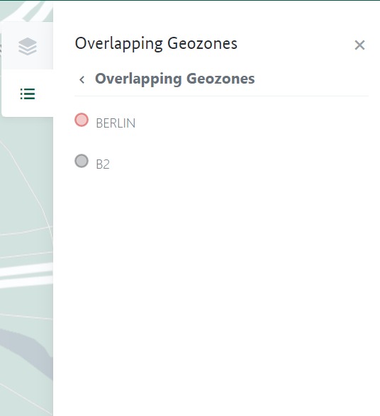 Screenshot, extract from map tool with layer"Überlappende Geozonen" (overlapping geozones) open.