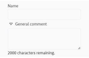 Part of the "Operational volumes" menu with the input fields for "Name" and "General comment"